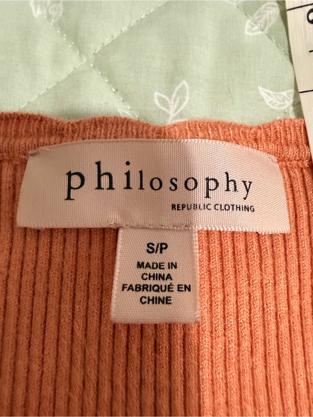 Philosophy Rust-Orange Ribbed Twist-Front Tank - Picture 4 of 6